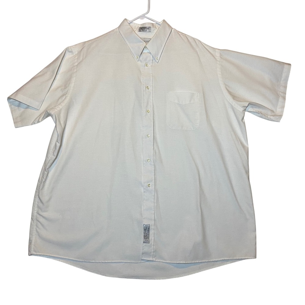 Alexander Lloyd Big‎ Man White Short Sleeve Button Down Dress Shirt 18.5 USA